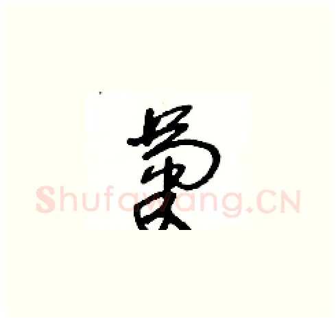 菊硬笔草书写法,摘自王冬龄硬笔书法字帖