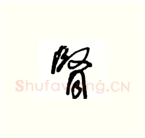 腎硬笔草书写法,摘自王冬龄硬笔书法字帖