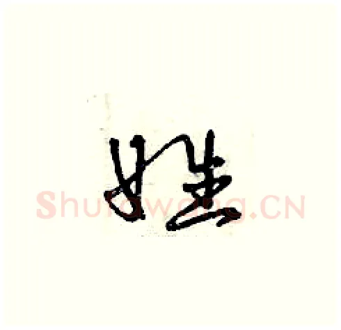姓硬笔草书写法,摘自曾庆福硬笔书法字帖