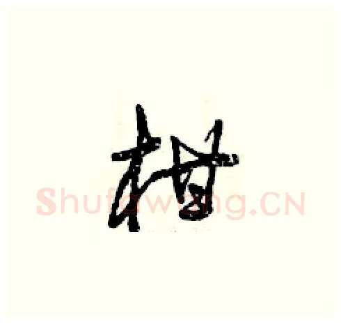 柑硬笔草书写法,摘自曾庆福硬笔书法字帖