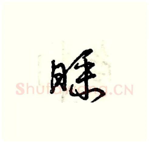 睬硬笔草书写法,摘自曾庆福硬笔书法字帖