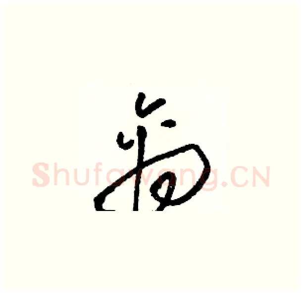 禽硬笔草书写法,摘自骆恒光硬笔书法字帖