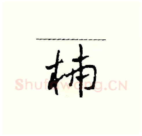柿硬笔草书写法,摘自田青刚硬笔书法字帖