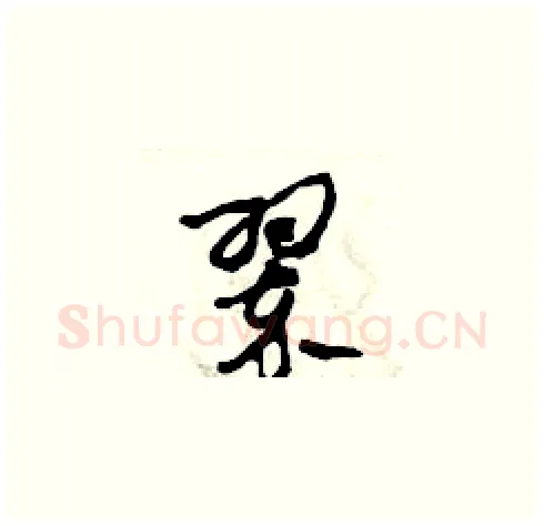 翠硬笔草书写法,摘自田青刚硬笔书法字帖