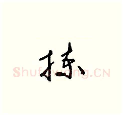 揀硬笔草书写法,摘自梁锦英硬笔书法字帖