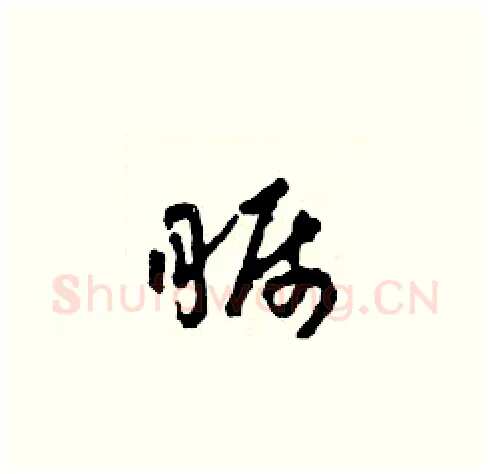 矚硬笔草书写法,摘自田青刚硬笔书法字帖