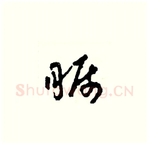 矚硬笔草书写法,摘自田青刚硬笔书法字帖