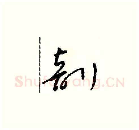 剖硬笔草书写法,摘自朱寿友硬笔书法字帖