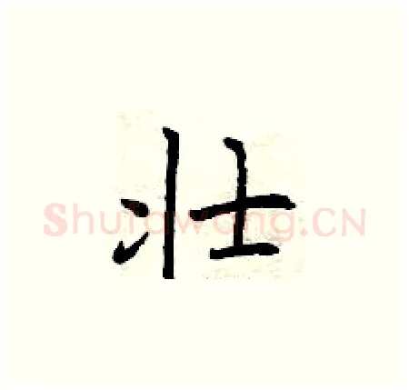 壮硬笔楷书写法,摘自曾庆福硬笔书法字帖