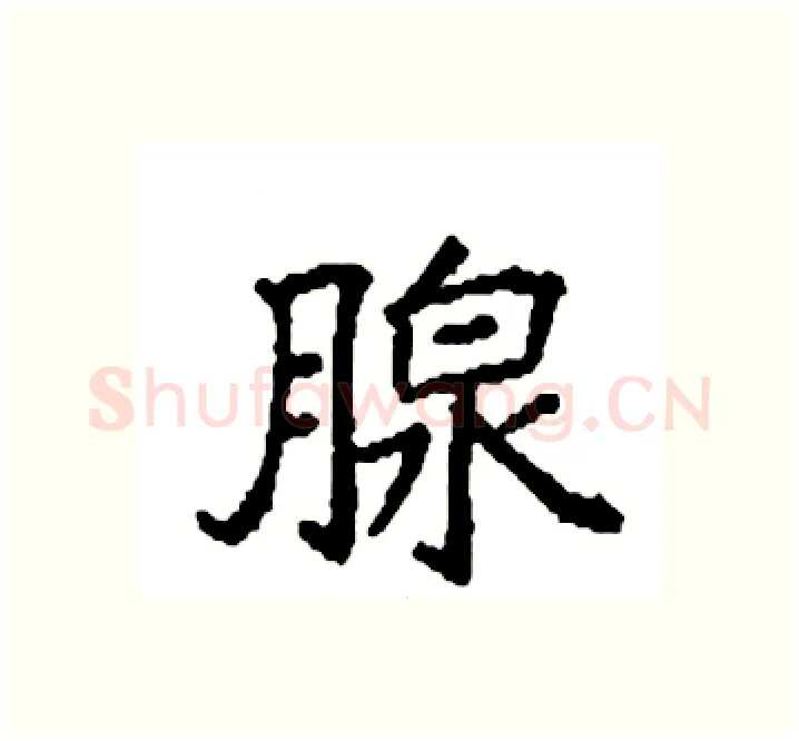 腺硬笔楷书写法,摘自袁强硬笔书法字帖