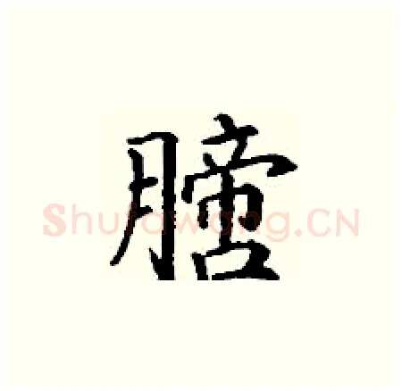 膪硬笔楷书写法,摘自丁谦硬笔书法字帖