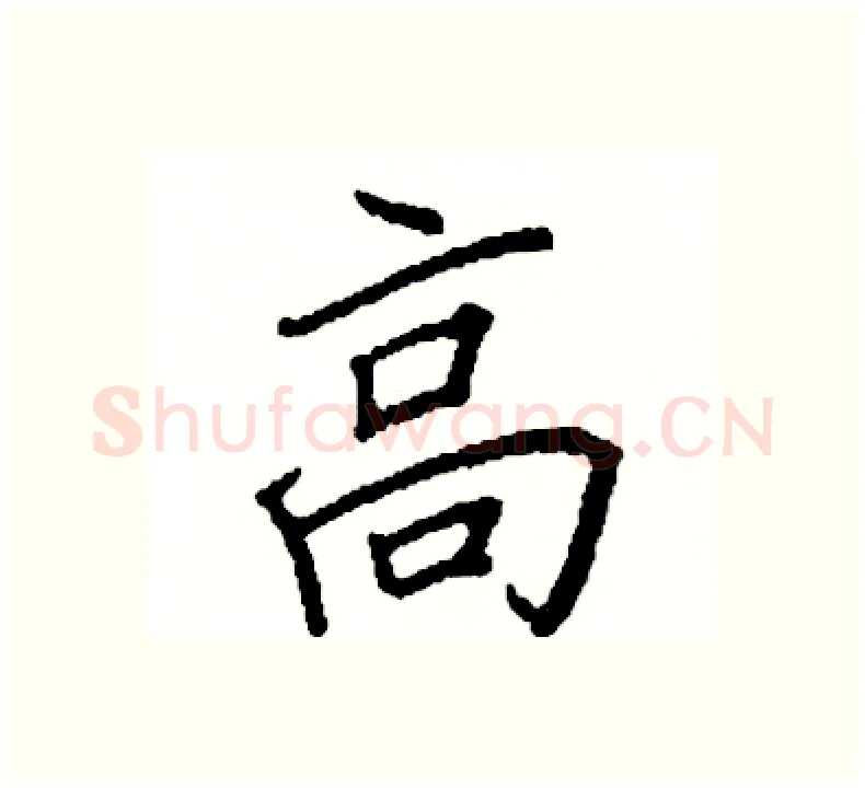 高硬笔楷书写法,摘自阎锐敏硬笔书法字帖
