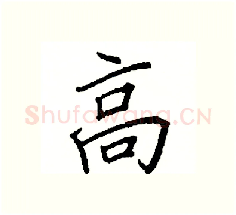 高硬笔楷书写法,摘自阎锐敏硬笔书法字帖