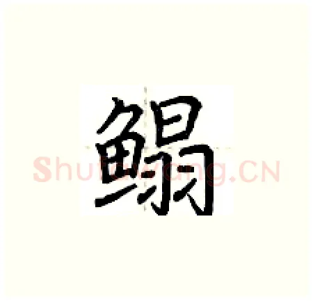 鳎硬笔楷书写法,摘自荆霄鹏硬笔书法字帖