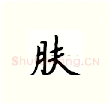 肤硬笔楷书写法,摘自卢中南硬笔书法字帖