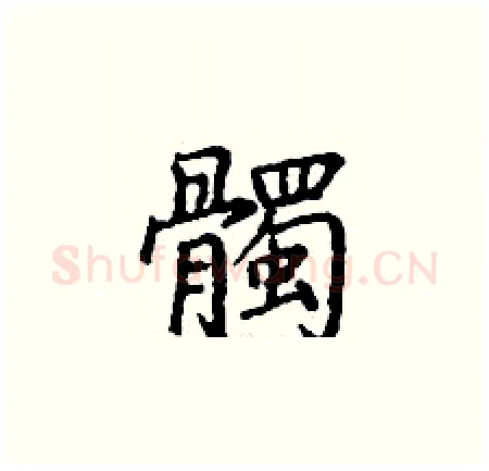 髑硬笔楷书写法,摘自丁谦硬笔书法字帖