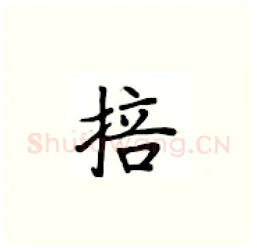 掊硬笔楷书写法,摘自卢中南硬笔书法字帖
