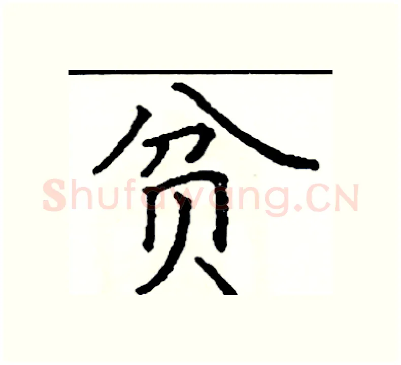 贫硬笔楷书写法,摘自阎锐敏硬笔书法字帖