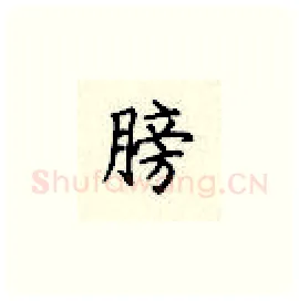 膀硬笔楷书写法,摘自顾仲安硬笔书法字帖