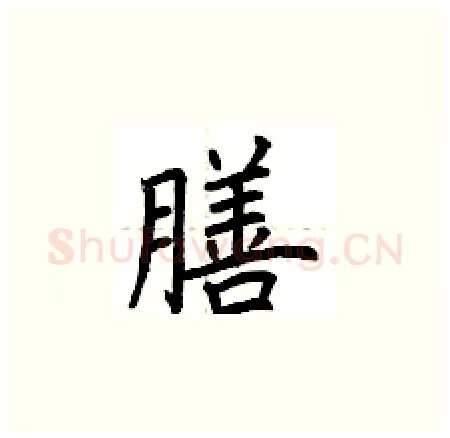膳硬笔楷书写法,摘自荆霄鹏硬笔书法字帖