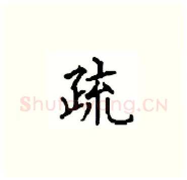 疏硬笔楷书写法,摘自顾仲安硬笔书法字帖