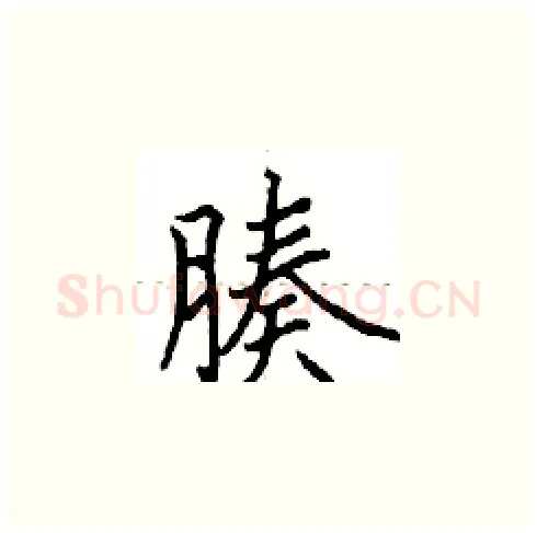腠硬笔楷书写法,摘自田英章硬笔书法字帖