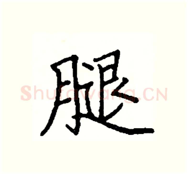 腿硬笔楷书写法,摘自阎锐敏硬笔书法字帖