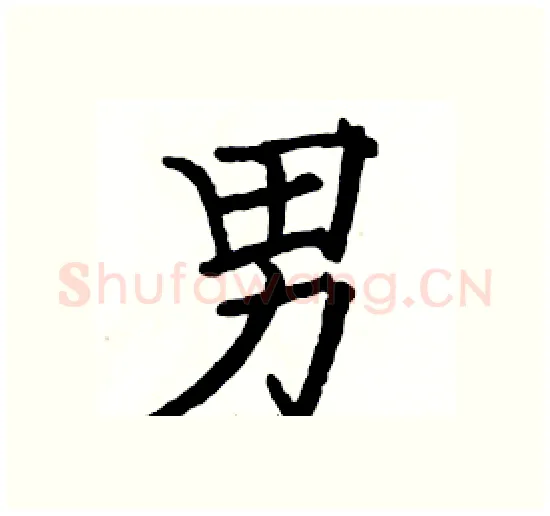 男硬笔楷书写法,摘自骆恒光硬笔书法字帖
