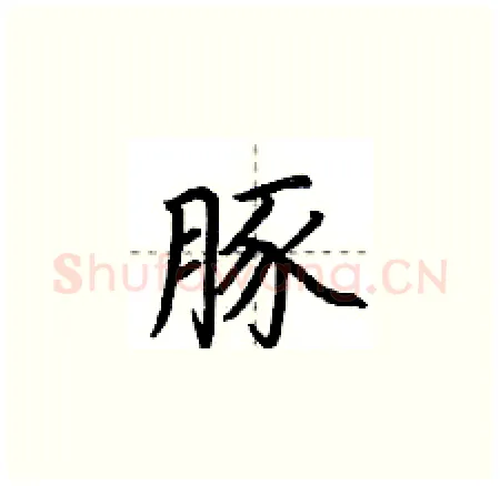 豚硬笔楷书写法,摘自荆霄鹏硬笔书法字帖