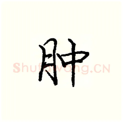 肿硬笔楷书写法,摘自庞中华硬笔书法字帖