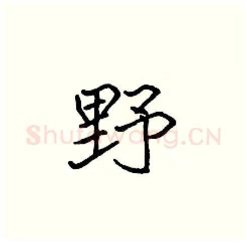 野硬笔楷书写法,摘自张标硬笔书法字帖