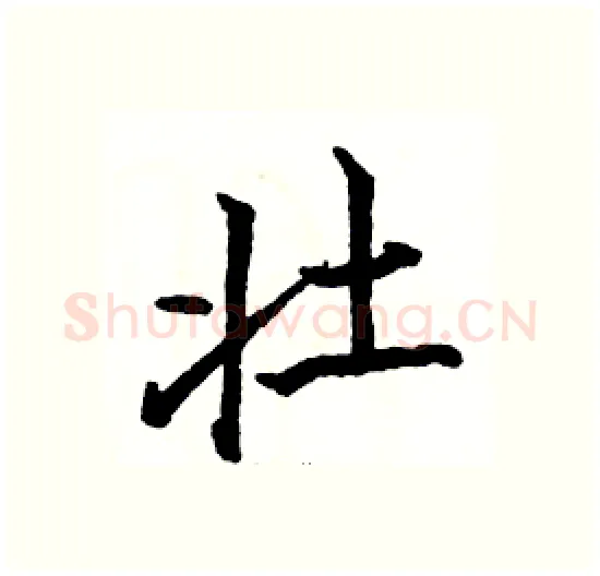 壮硬笔楷书写法,摘自骆恒光硬笔书法字帖
