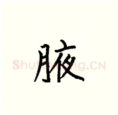 腋硬笔楷书写法,摘自何伯昌硬笔书法字帖