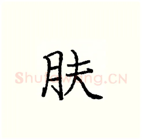 肤硬笔楷书写法,摘自庞中华硬笔书法字帖