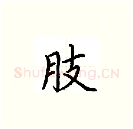 肢硬笔楷书写法,摘自荆霄鹏硬笔书法字帖