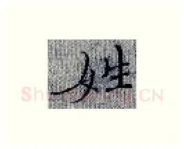 姓硬笔楷书写法,摘自张秀硬笔书法字帖