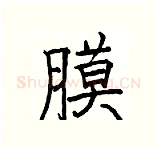 膜硬笔楷书写法,摘自骆恒光硬笔书法字帖