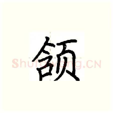 颔硬笔楷书写法,摘自荆霄鹏硬笔书法字帖