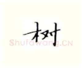 树硬笔楷书写法,摘自张秀硬笔书法字帖