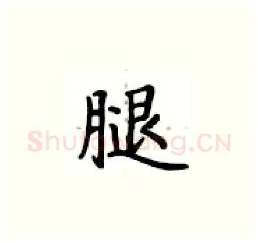腿硬笔楷书写法,摘自卢中南硬笔书法字帖