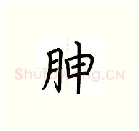 胂硬笔楷书写法,摘自荆霄鹏硬笔书法字帖