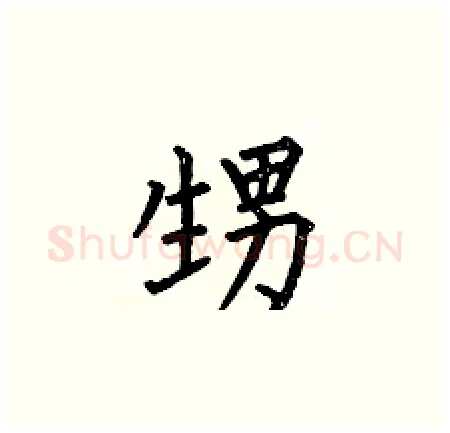甥硬笔楷书写法,摘自何伯昌硬笔书法字帖