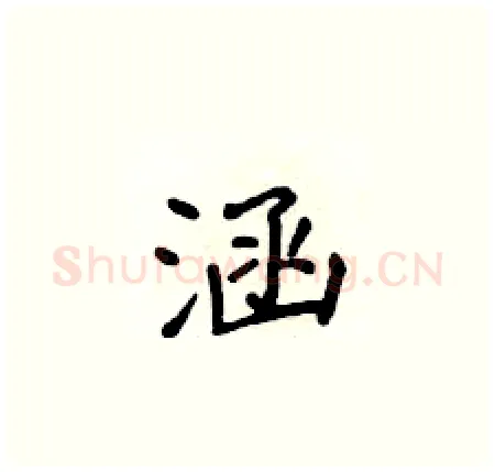 涵硬笔楷书写法,摘自侯登峰硬笔书法字帖