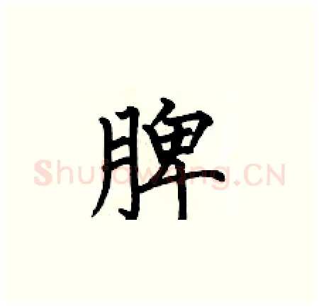 脾硬笔楷书写法,摘自何伯昌硬笔书法字帖