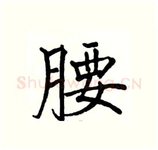 腰硬笔楷书写法,摘自骆恒光硬笔书法字帖