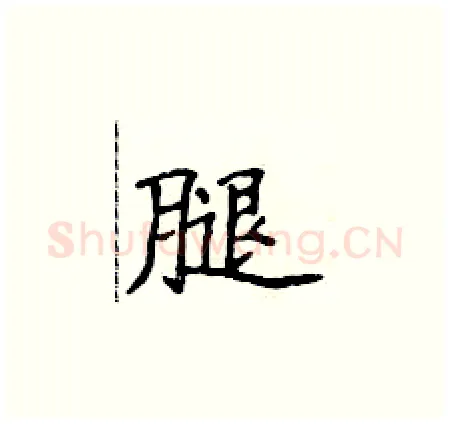 腿硬笔楷书写法,摘自侯登峰硬笔书法字帖