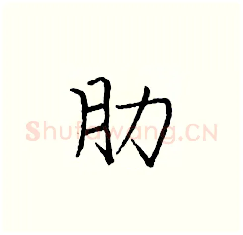 肋硬笔楷书写法,摘自庞中华硬笔书法字帖