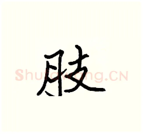 肢硬笔楷书写法,摘自张标硬笔书法字帖