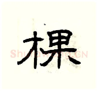 棵硬笔隶书写法,摘自曾庆福硬笔书法字帖