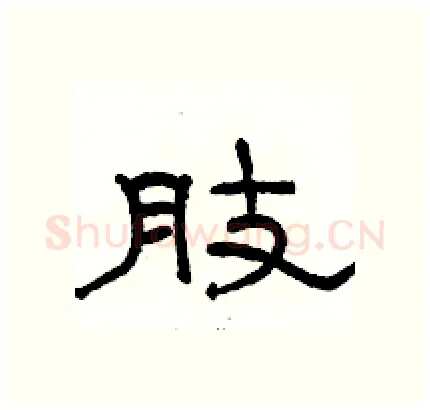 肢硬笔隶书写法,摘自骆恒光硬笔书法字帖